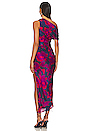 view 3 of 3 Calantha Off Shoulder Midi Dress in Magenta Blurred Floral Print