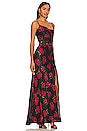 view 2 of 3 Belira Cowl Neck Gown in Magenta Rose Print