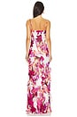 view 4 of 4 Kamila Ruffle Cowl Maxi Dress in Ria Floral Print Ivory