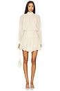 view 1 of 3 Cecile High Neck Mini Dress With Godets in Pearl