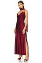 view 1 of 4 Geneva Sleeveless Cowl Neck Gown With Side Slit in Plum