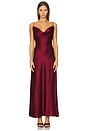 view 3 of 4 Geneva Sleeveless Cowl Neck Gown With Side Slit in Plum