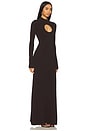 view 2 of 3 Diantha Long Sleeve Midi Dress With Circle Cutout in Cacao