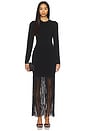 view 2 of 4 Fiorella Long Sleeve Dress With Fringe in Black