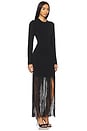 view 3 of 4 Fiorella Long Sleeve Dress With Fringe in Black