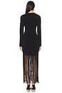 view 4 of 4 Fiorella Long Sleeve Dress With Fringe in Black