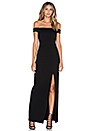 view 1 of 3 Ponti Shoulder Band Gown in Black