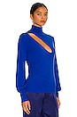 view 2 of 4 Aliyah Knit Long Sleeve Mock Neck Sweater with Cutout in Olympic