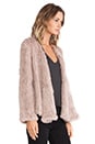 view 2 of 4 Knitted Rabbit Fur Jacket in Taupe