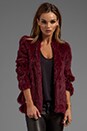 view 1 of 4 Knitted Fur Jacket in Plum