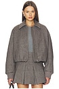 view 2 of 5 Frida Bomber Wool Blend Jacket in Charcoal