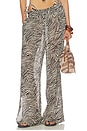 view 1 of 7 Lise Wide Legged Pants With Side Slits in Graphic Zebra