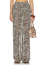 view 2 of 7 Lise Wide Legged Pants With Side Slits in Graphic Zebra