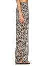 view 4 of 7 Lise Wide Legged Pants With Side Slits in Graphic Zebra