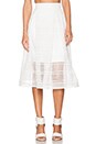 view 1 of 4 FALDA ONDULADA ENCAJE DIAMANTE in White