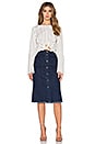 view 4 of 4 Denim Button Up Skirt in Mid Blue