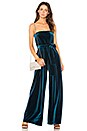 view 1 of 3 Strapless Velvet Jumpsuit in Dark Teal