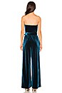 view 3 of 3 Strapless Velvet Jumpsuit in Dark Teal