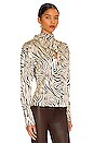 view 2 of 4 Doris Cross Neck Keyhole Long Sleeve Blouse in Abstract Animal Print