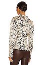 view 3 of 4 Doris Cross Neck Keyhole Long Sleeve Blouse in Abstract Animal Print