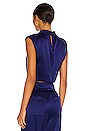 view 3 of 4 Emmie Cross Neck Sleeveless Crop Top in Indigo