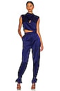 view 4 of 4 Emmie Cross Neck Sleeveless Crop Top in Indigo