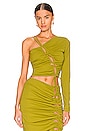 view 1 of 4 Posey Asymmetrical Crop Top in Moss