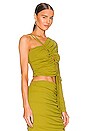 view 2 of 4 Posey Asymmetrical Crop Top in Moss
