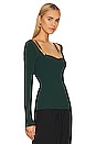 view 2 of 5 Elisabet Long Sleeve Double Rings Rib Knit Top in Forest