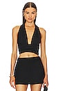 view 1 of 4 Shina Plunge Halter Neck Top in Black