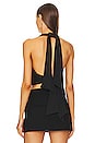 view 3 of 4 Shina Plunge Halter Neck Top in Black