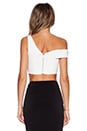 view 3 of 3 One Shoulder Crop Top in White