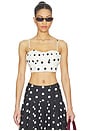 view 1 of 4 Yulia Top in Ivory / Black Polka Dot