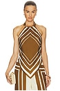 view 1 of 4 Skye Top in Spice & Ivory Scarf Print