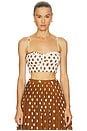 view 1 of 4 Crina Top in Ivory & Spice Polka Dot