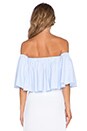 view 3 of 4 Off Shoulder Elastic Top in Blue