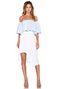 view 4 of 4 Off Shoulder Elastic Top in Blue