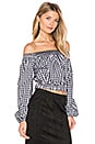 view 2 of 4 Pintuck Off Shoulder Top in Black & White