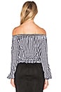 view 3 of 4 Pintuck Off Shoulder Top in Black & White