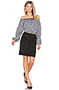 view 4 of 4 Pintuck Off Shoulder Top in Black & White