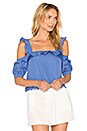 view 1 of 4 Square Ruffle Top in Cornflower