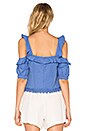view 3 of 4 Square Ruffle Top in Cornflower