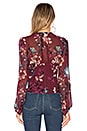 view 3 of 4 Burgundy Floral Corset Blouse in Burgundy