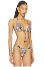 view 2 of 5 Malta Bikini Top With Center Beaded Ties in Graphic Zebra