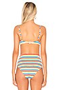 view 3 of 4 Rainbow Stripe Bikini Top in Red Rainbow