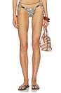 view 1 of 5 Leni Double Strap Bikini Bottom With Beads At Hip in Graphic Zebra