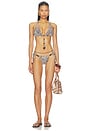 view 4 of 5 Leni Double Strap Bikini Bottom With Beads At Hip in Graphic Zebra