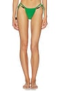 view 1 of 5 Leni Double Strap Bikini Bottom With Beads At Hip in Leaf