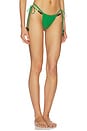 view 2 of 5 Leni Double Strap Bikini Bottom With Beads At Hip in Leaf