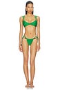 view 4 of 5 Leni Double Strap Bikini Bottom With Beads At Hip in Leaf